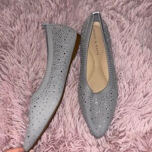 NWOT Kelly & Katie Gray Flats with Sparkling Embellishments